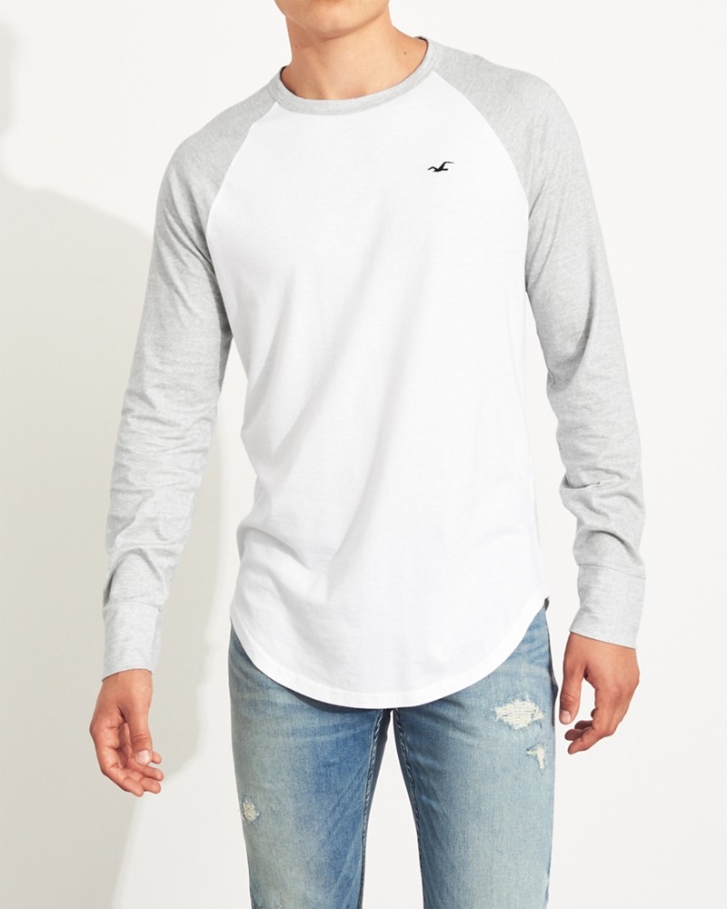 Hình Áo thun nam tay dài Hollister HCO-HL65 Colorblock Raglan Curved Hem