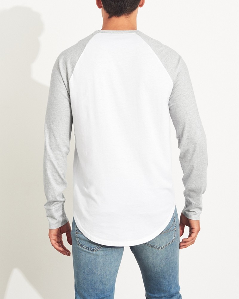 Hình Áo thun nam tay dài Hollister HCO-HL65 Colorblock Raglan Curved Hem