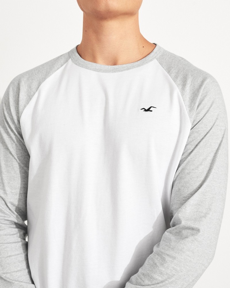 Hình Áo thun nam tay dài Hollister HCO-HL65 Colorblock Raglan Curved Hem