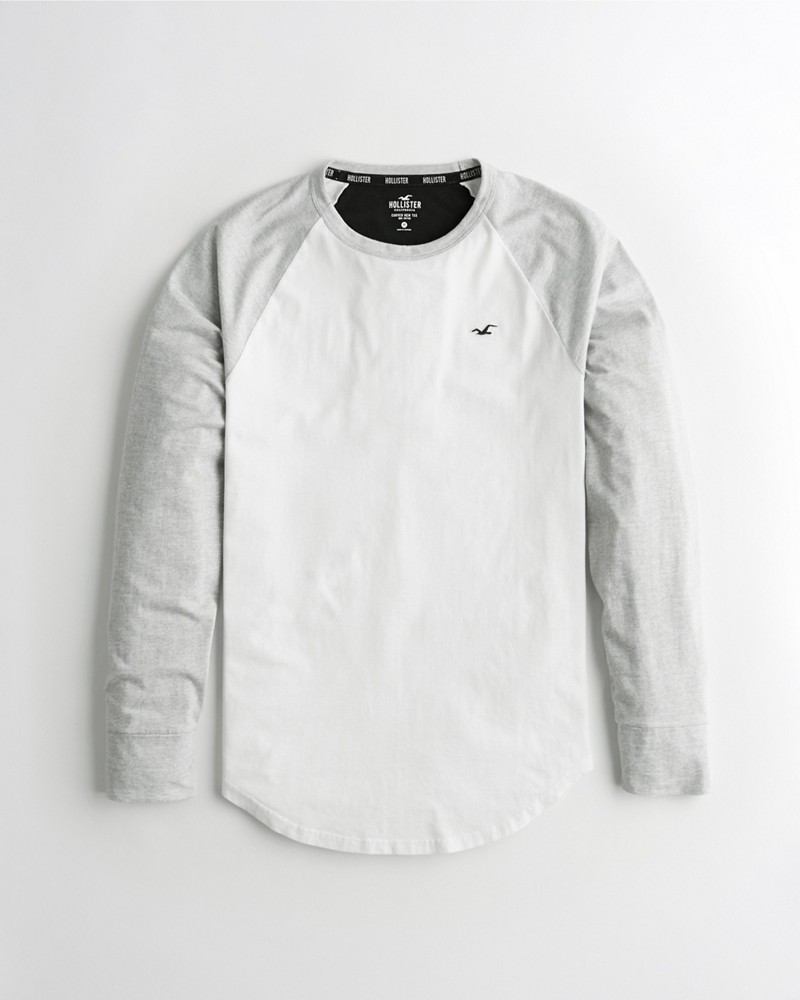 Hình Áo thun nam tay dài Hollister HCO-HL65 Colorblock Raglan Curved Hem