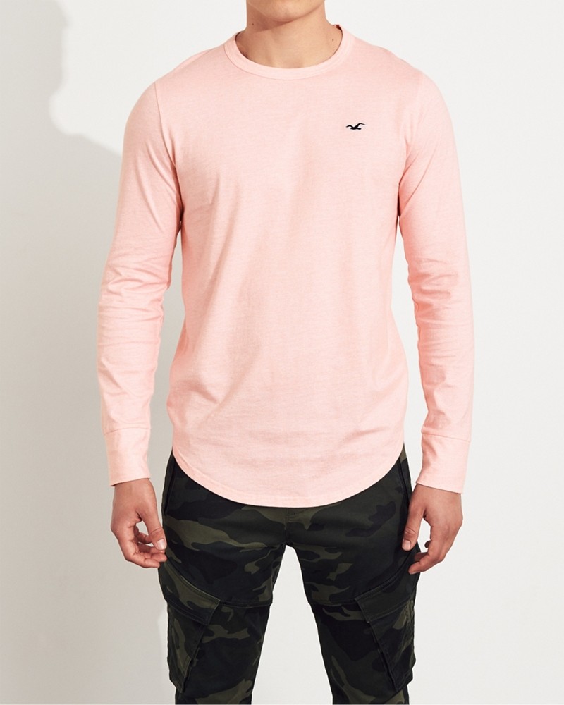 Hình Áo thun nam tay dài Hollister HCO-HL66 Curved Hem T-Shirt