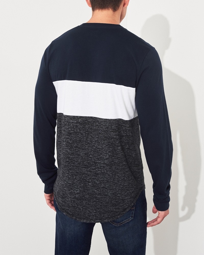 Hình Áo thun nam tay dài Hollister HCO-HL76 Colorblock Crewneck T-Shirt