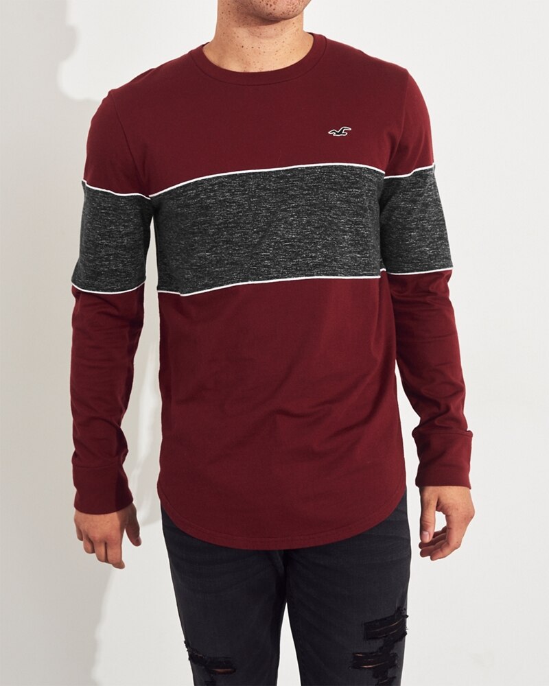 Hình Áo thun nam tay dài Hollister HCO-HL77 Colorblock Crewneck T-Shirt