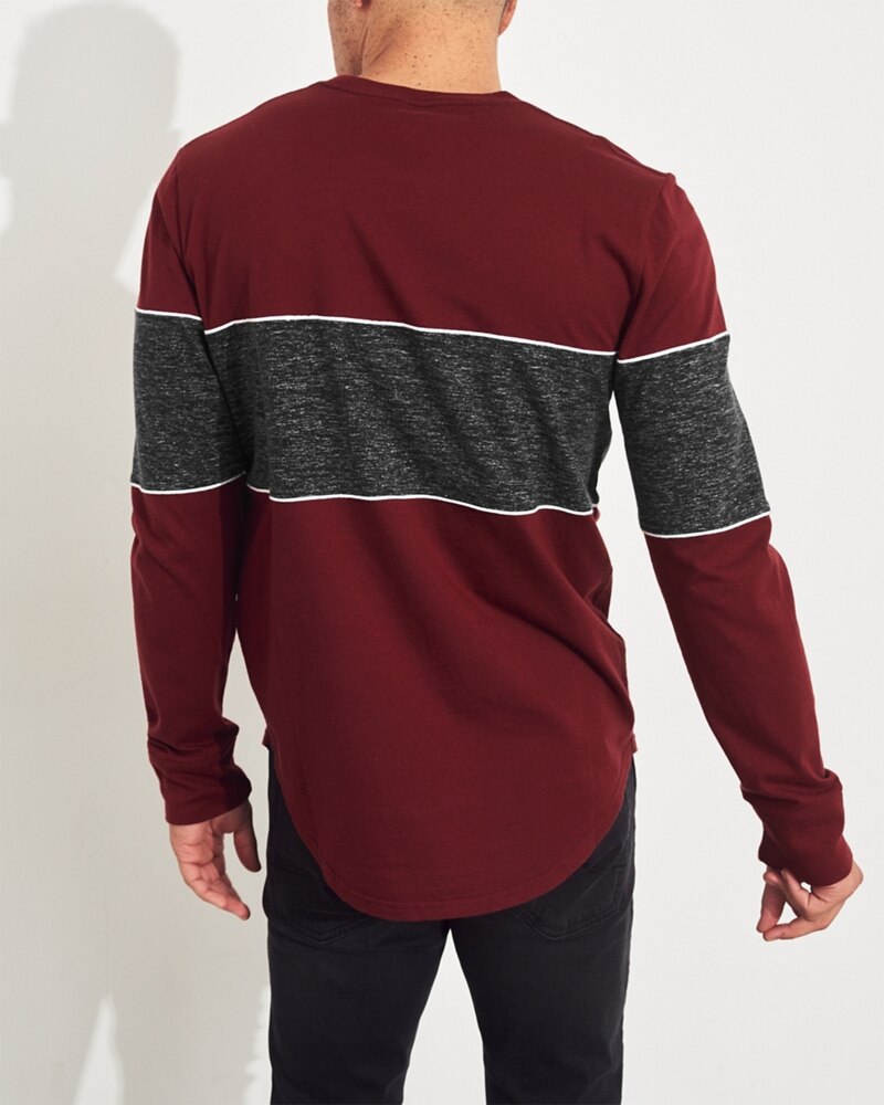 Hình Áo thun nam tay dài Hollister HCO-HL77 Colorblock Crewneck T-Shirt