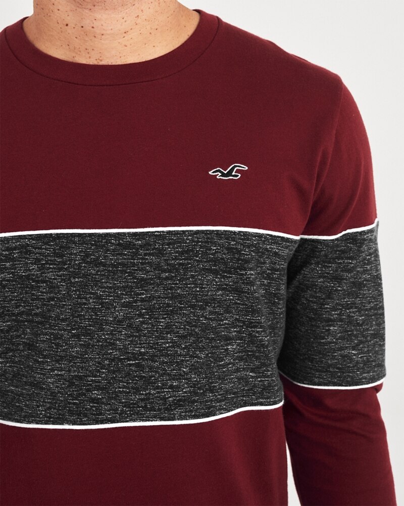 Hình Áo thun nam tay dài Hollister HCO-HL77 Colorblock Crewneck T-Shirt