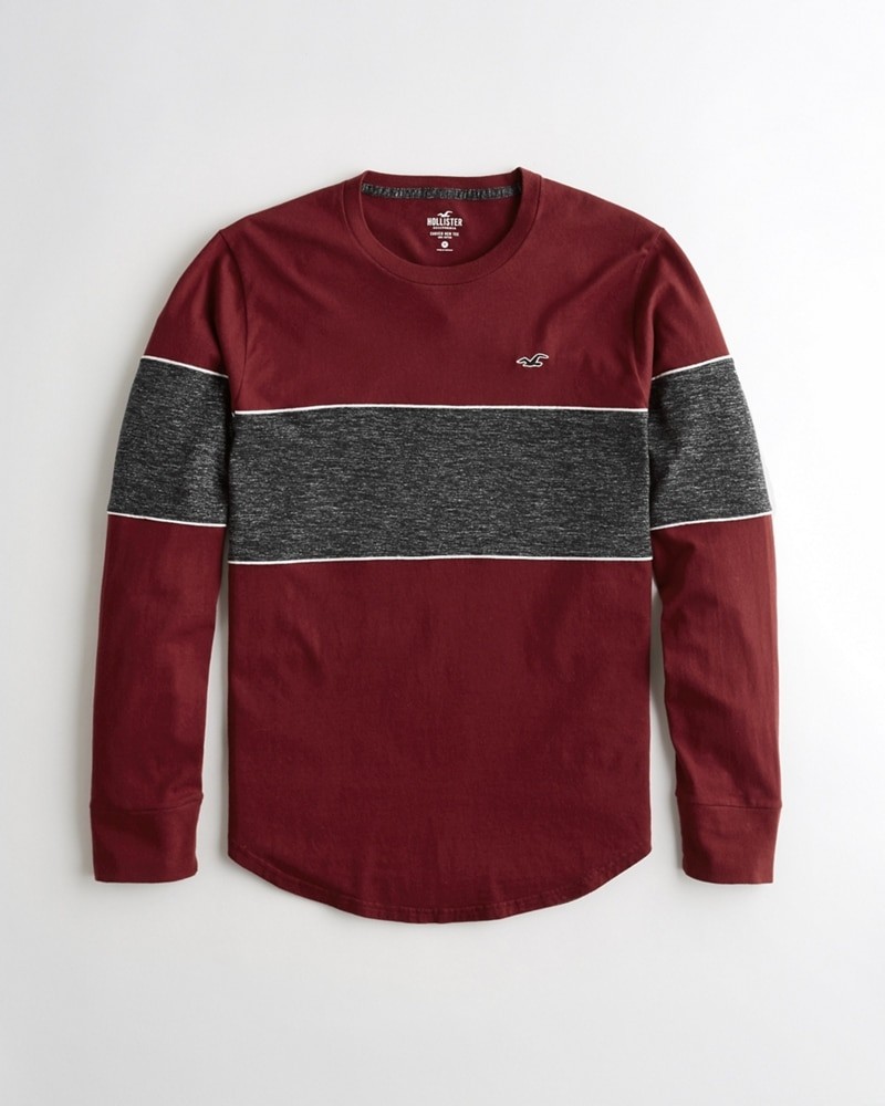 Hình Áo thun nam tay dài Hollister HCO-HL77 Colorblock Crewneck T-Shirt