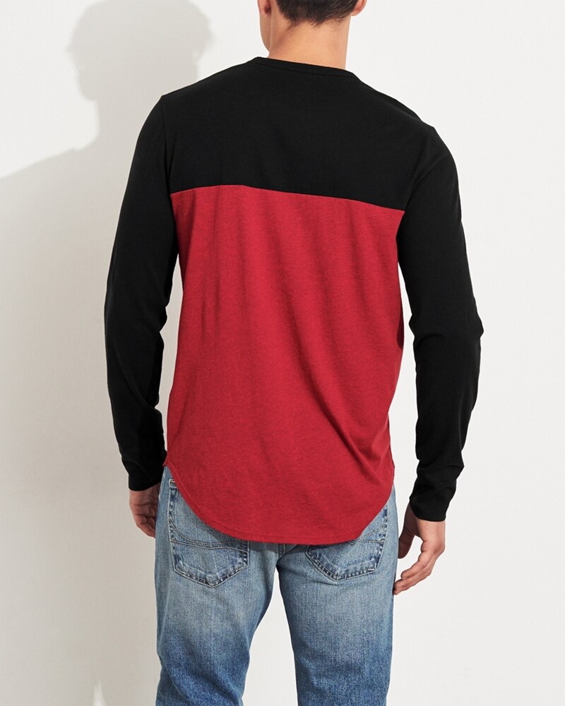Hình Áo thun nam tay dài Hollister HCO-HL81 Colorblock Curved Hem T-Shirt