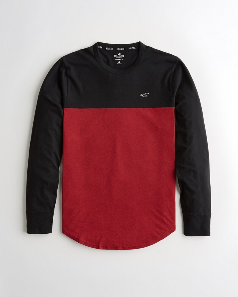 Hình Áo thun nam tay dài Hollister HCO-HL81 Colorblock Curved Hem T-Shirt