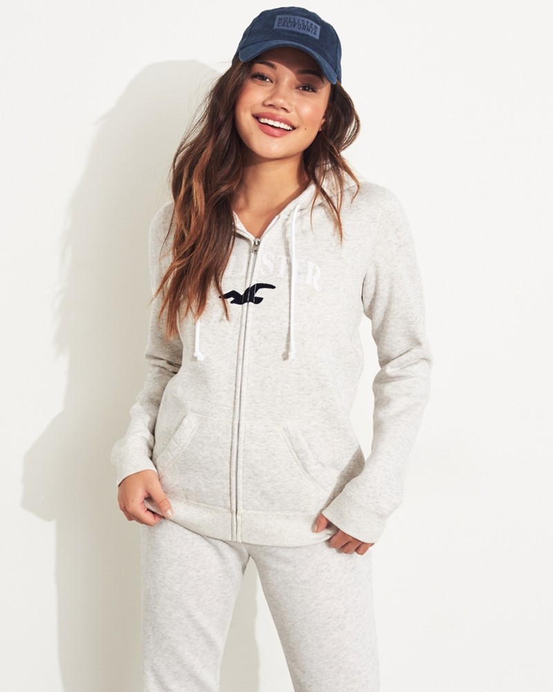 Hình Áo khoác nữ Hollister HCO-NK20 Embroidered Logo Full-Zip Hoodie