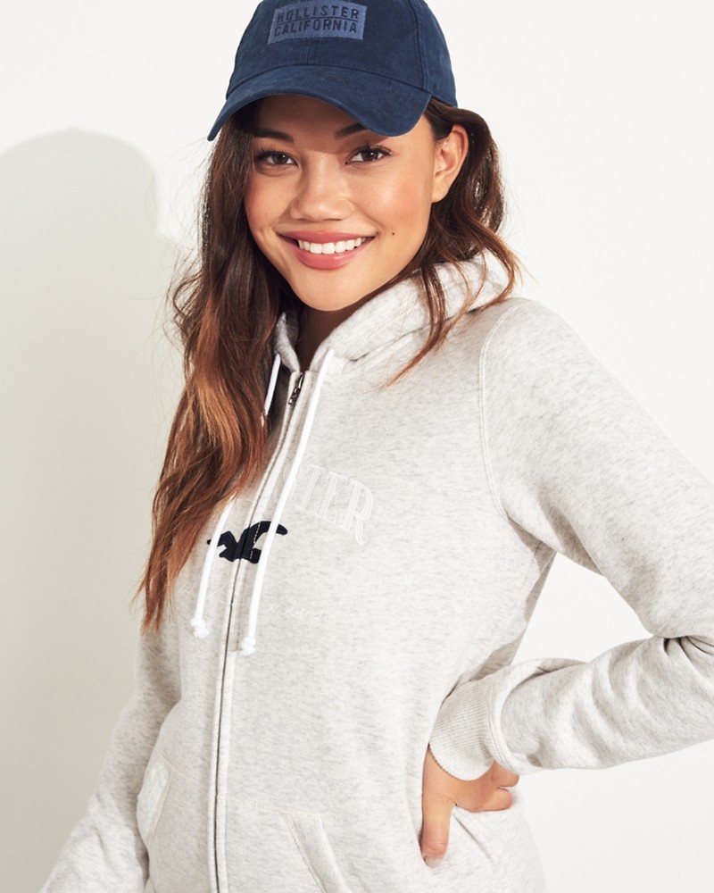 Hình Áo khoác nữ Hollister HCO-NK20 Embroidered Logo Full-Zip Hoodie