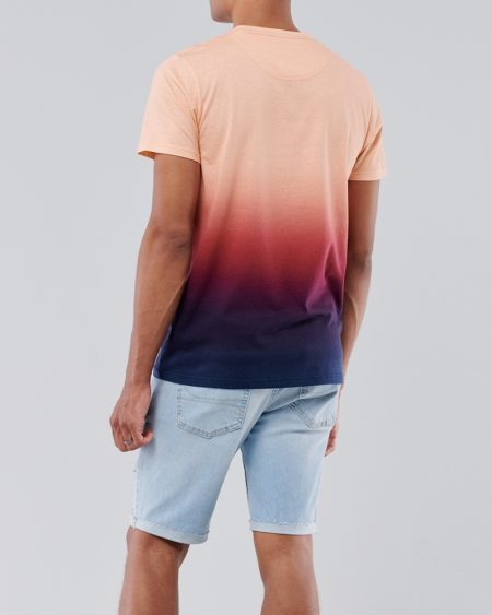 Hình Áo thun nam Hollister HCO-T165 Crewneck T-Shirt coral to navy ombre