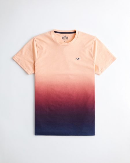 Hình Áo thun nam Hollister HCO-T165 Crewneck T-Shirt coral to navy ombre