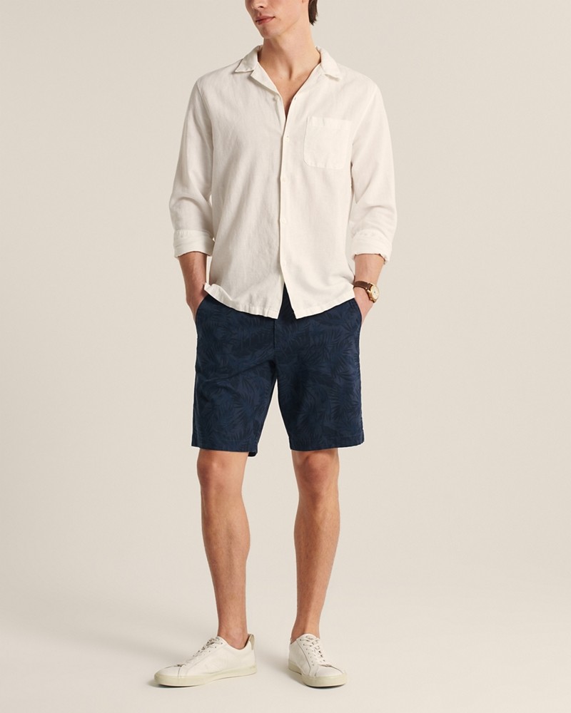 Quần shorts Abercrombie AF-US-S03 Stretch Chino Shorts Navy - Ảnh 4