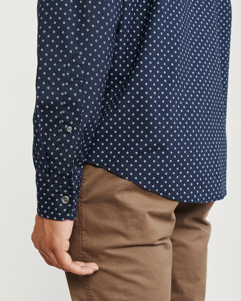 Áo sơmi nam Abercrombie & Fitch AF-US-SM101 Print Poplin Shirt - Ảnh 3