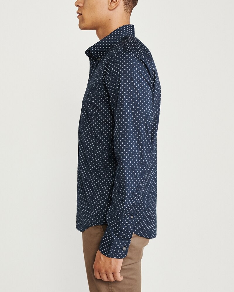 Áo sơmi nam Abercrombie & Fitch AF-US-SM101 Print Poplin Shirt - Ảnh 4