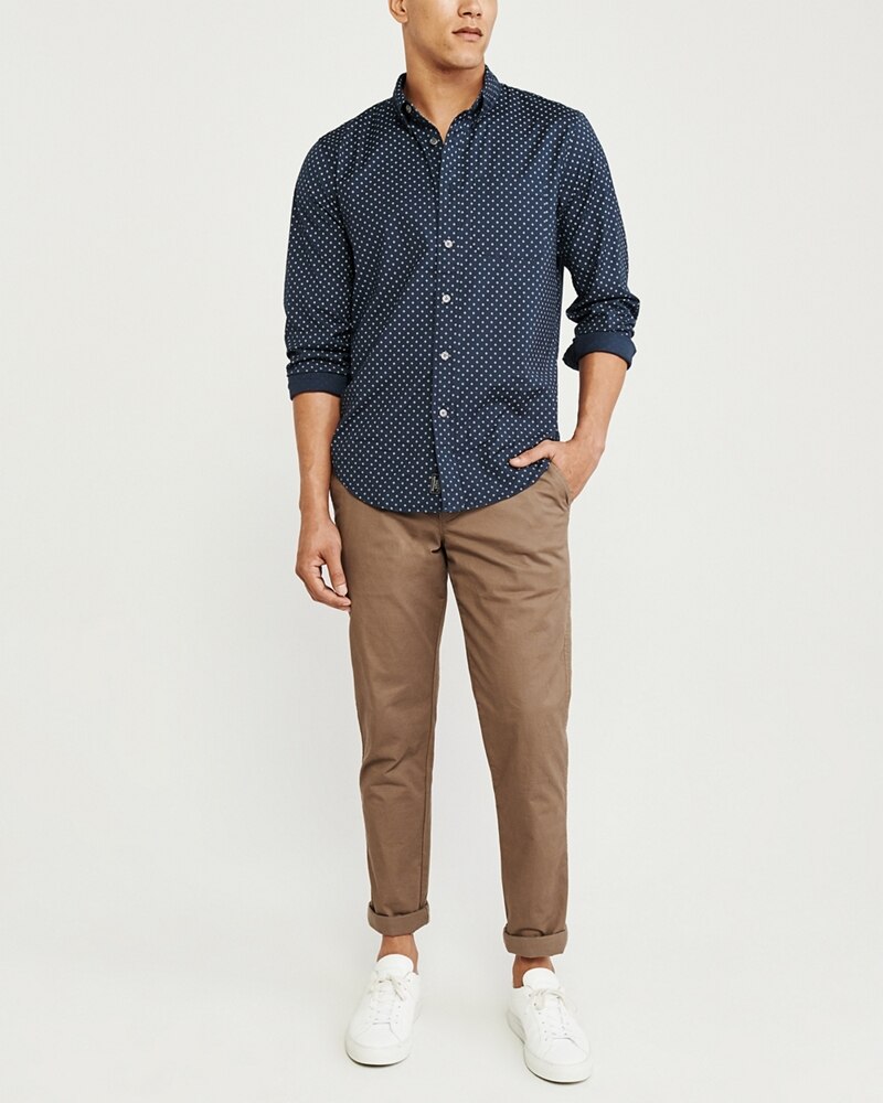 Áo sơmi nam Abercrombie & Fitch AF-US-SM101 Print Poplin Shirt - Ảnh 6
