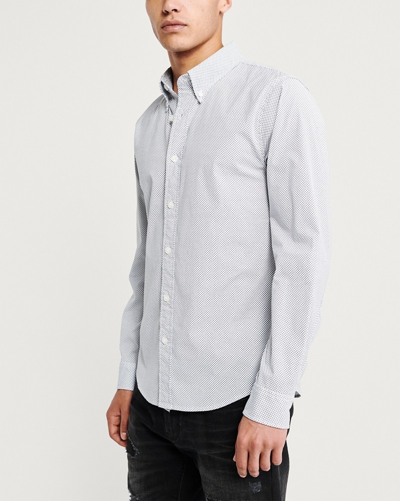 Áo sơmi nam Abercrombie & Fitch AF-US-SM109 Super Slim Poplin Shirt - Ảnh 3