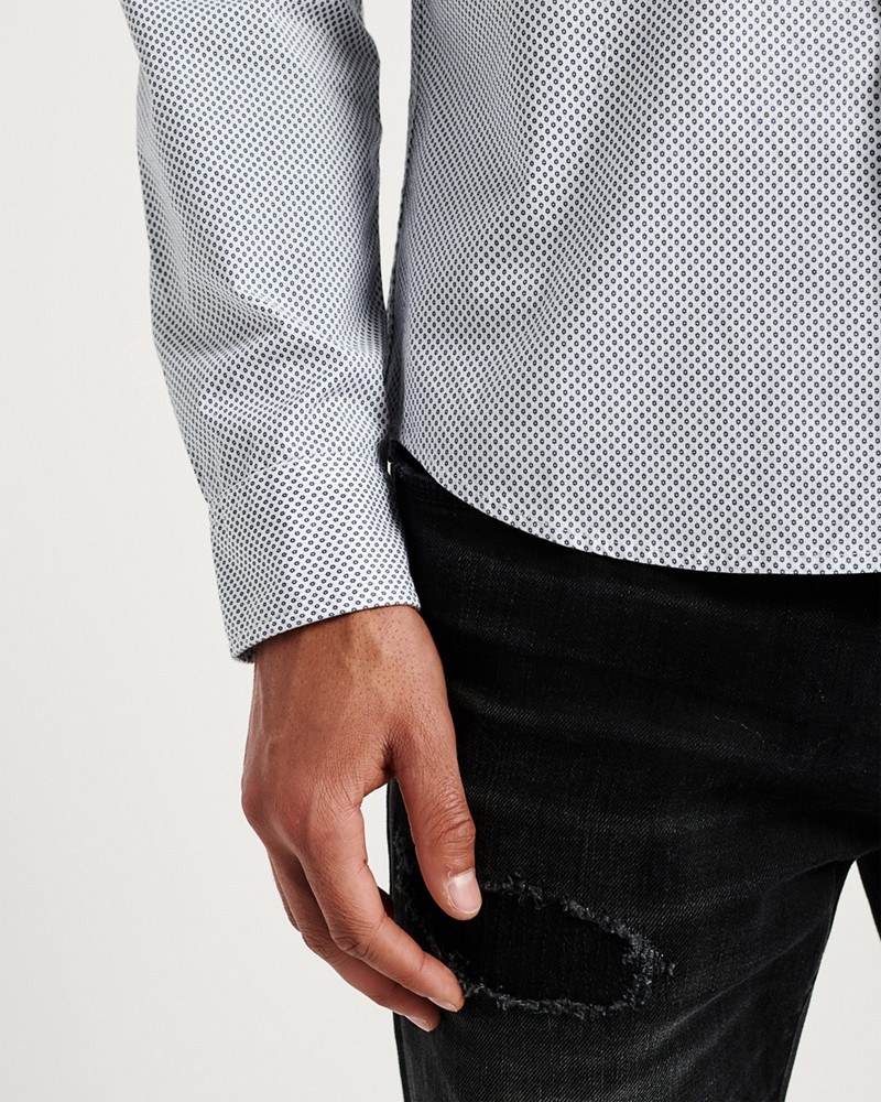 Áo sơmi nam Abercrombie & Fitch AF-US-SM109 Super Slim Poplin Shirt - Ảnh 4