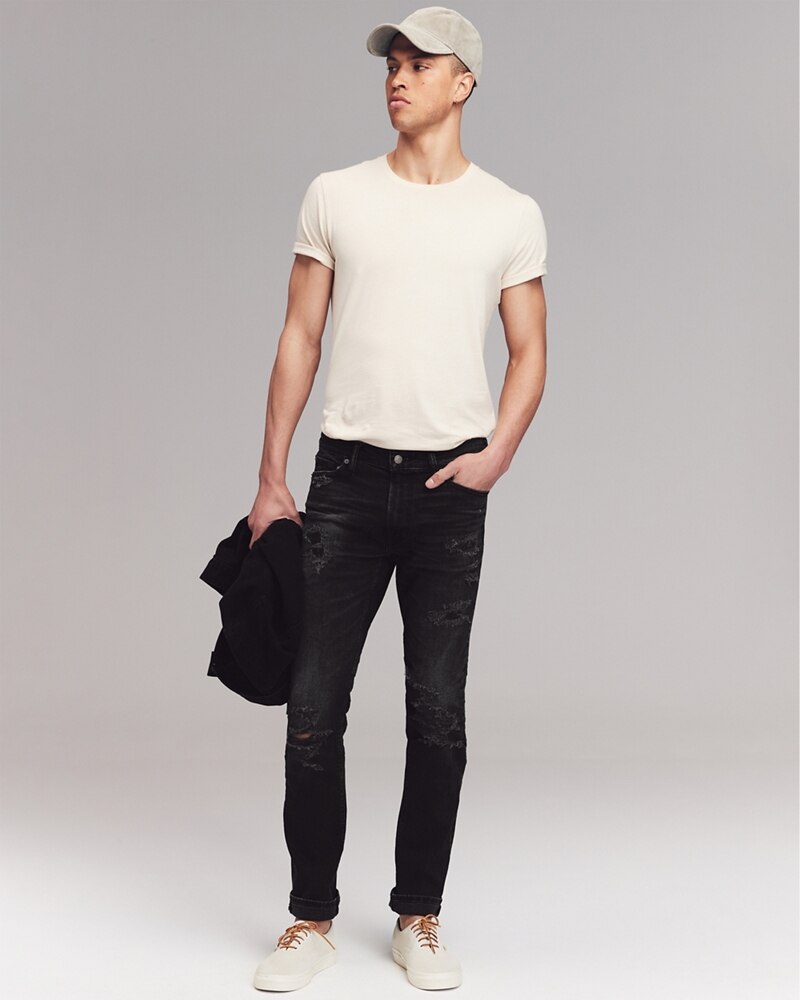 Hình Quần Jean nam Abercrombie & Fitch AF-US-J57 Skinny Jeans Black