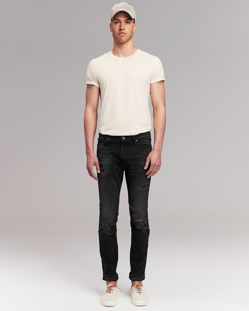 Hình Quần Jean nam Abercrombie & Fitch AF-US-J57 Skinny Jeans Black