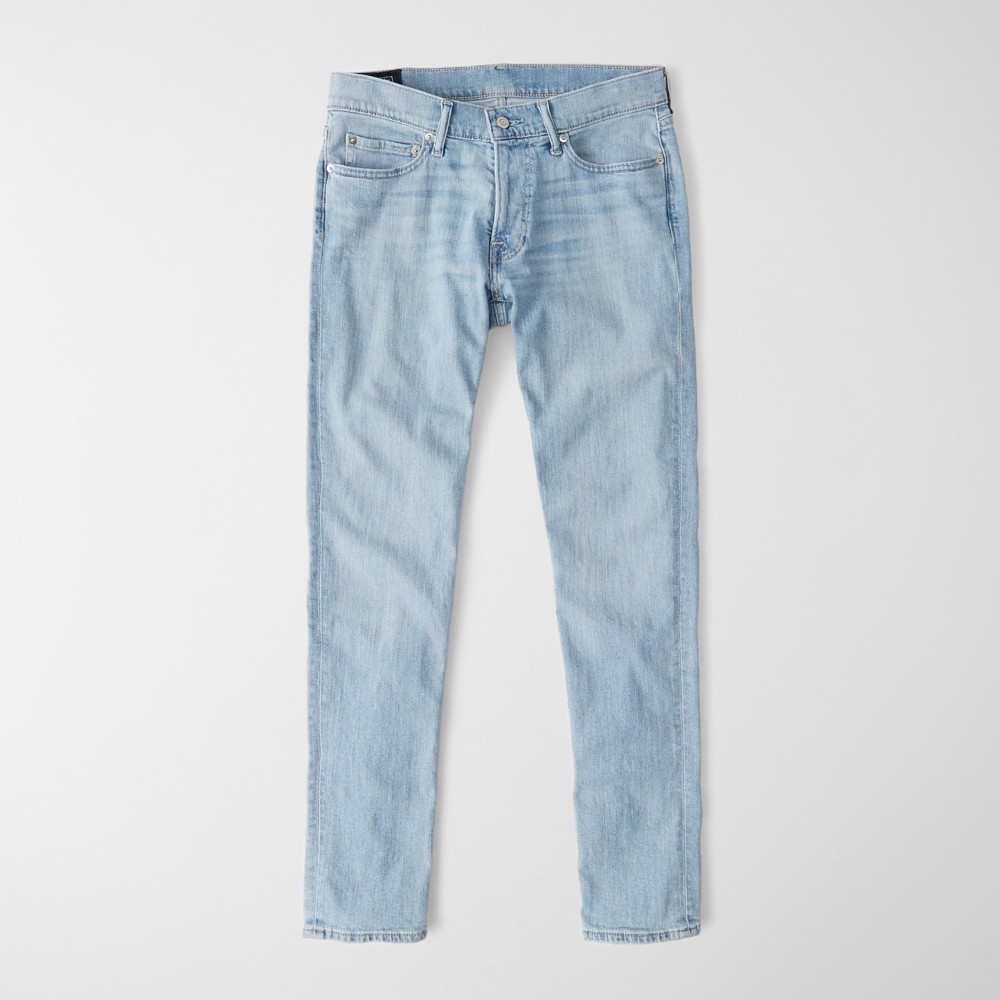 Hình Quần Jean nam Abercrombie & Fitch AF-US-J62 Skinny Jeans Light Wash