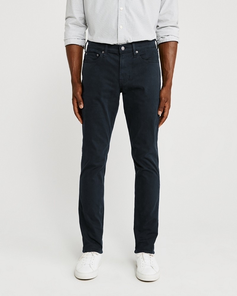 Hình Quần khaki nam AF-US-Q19  A&F Signature Stretch Twill  Skinny Sateen Pants