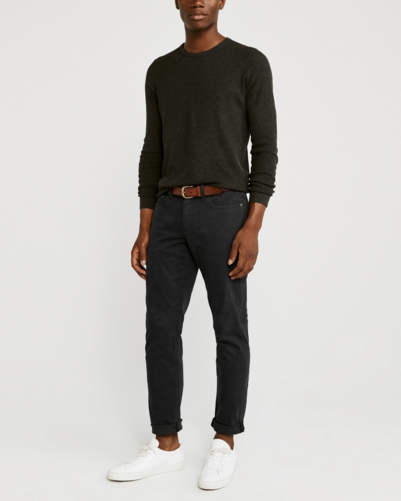 Hình Quần khaki nam AF-US-Q20  A&F Signature Stretch Twill  Skinny Sateen Pants