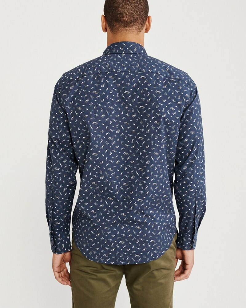 Hình Áo sơmi nam Abercrombie & Fitch AF-US-SM100 Print Poplin Shirt