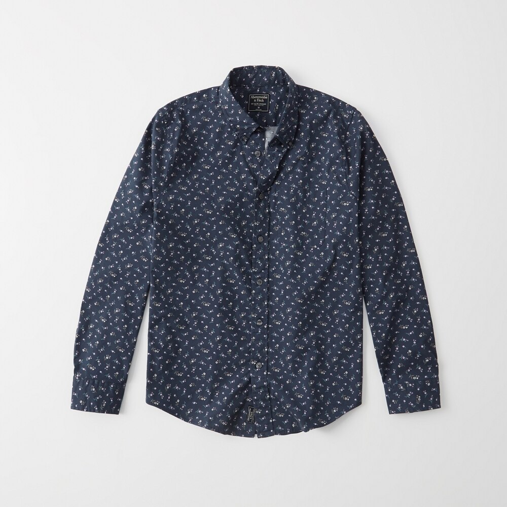 Hình Áo sơmi nam Abercrombie & Fitch AF-US-SM100 Print Poplin Shirt
