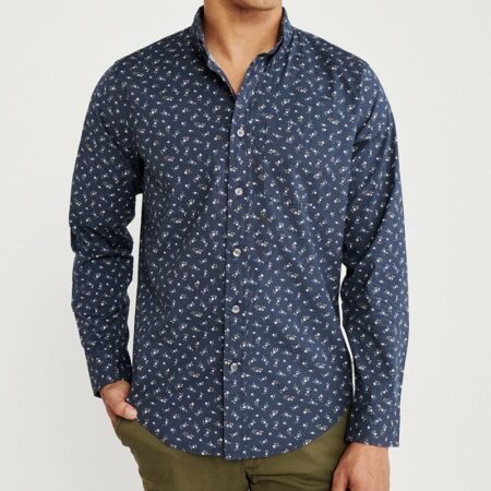 Hình Áo sơmi nam Abercrombie & Fitch AF-US-SM100 Print Poplin Shirt