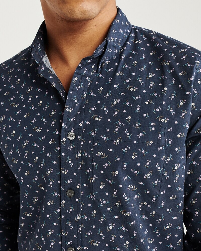 Hình Áo sơmi nam Abercrombie & Fitch AF-US-SM100 Print Poplin Shirt