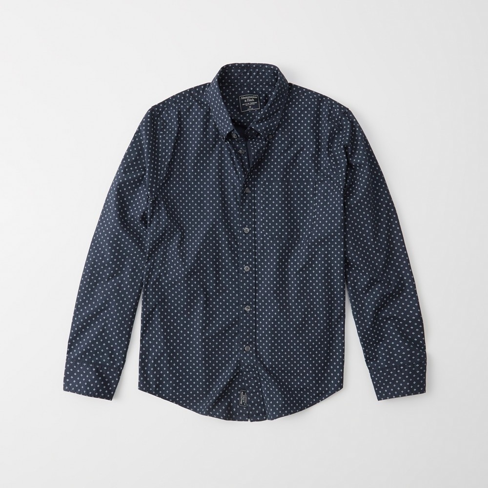 Hình Áo sơmi nam Abercrombie & Fitch AF-US-SM101 Print Poplin Shirt