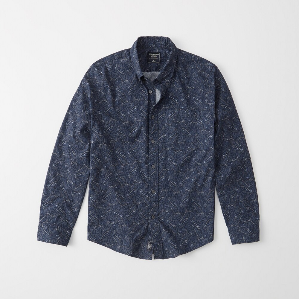 Hình Áo sơmi nam Abercrombie & Fitch AF-US-SM102 Print Poplin Shirt