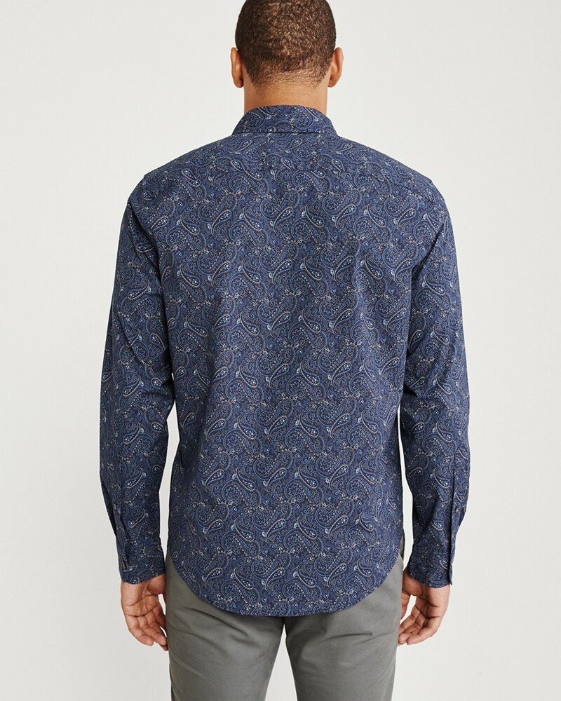 Hình Áo sơmi nam Abercrombie & Fitch AF-US-SM102 Print Poplin Shirt