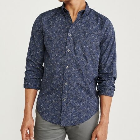 Hình Áo sơmi nam Abercrombie & Fitch AF-US-SM102 Print Poplin Shirt