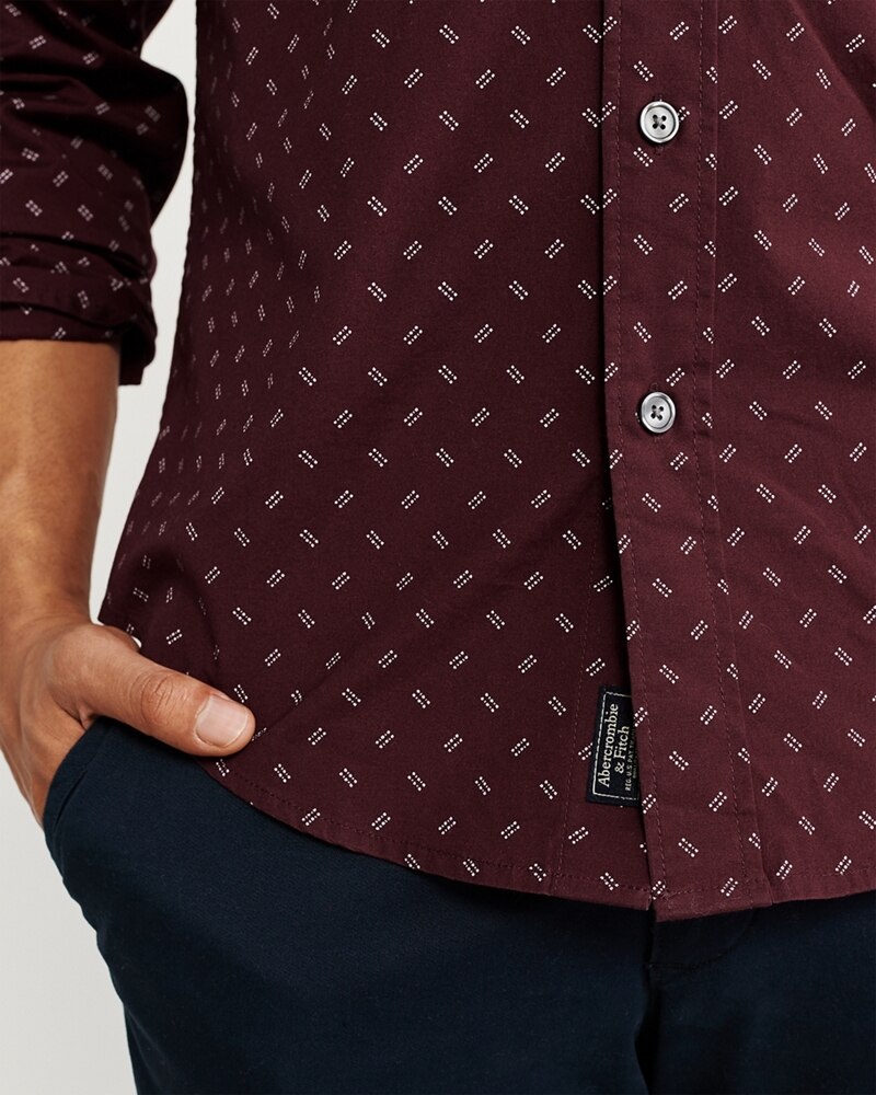 Hình Áo sơmi nam Abercrombie & Fitch AF-US-SM103 Print Poplin Shirt