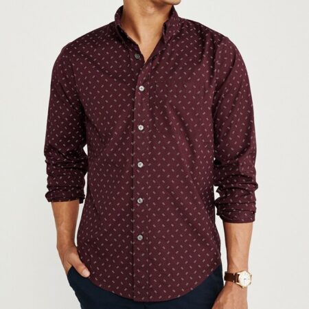 Hình Áo sơmi nam Abercrombie & Fitch AF-US-SM103 Print Poplin Shirt