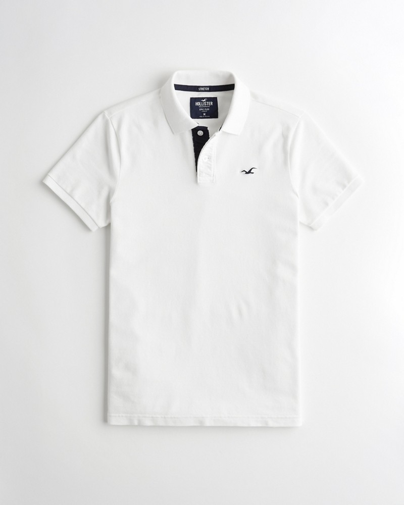Hình Áo thun nam Hollister HCO-P226 Stretch Polo White