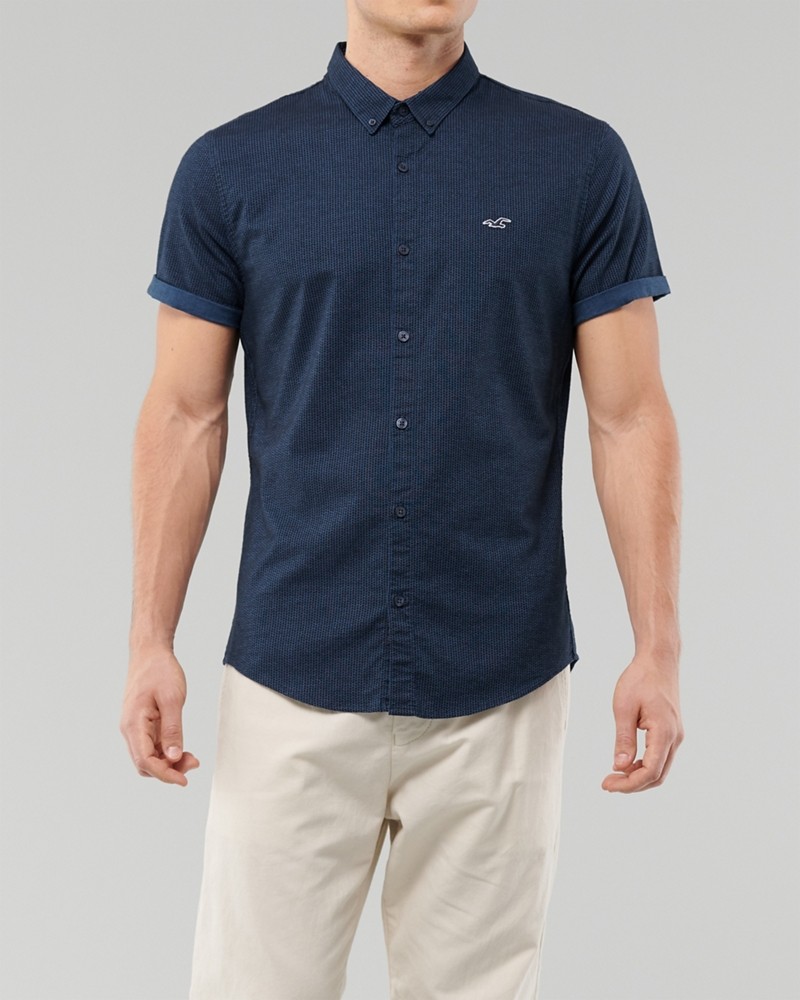 Hình Áo sơmi nam Hollister HCO-US-SM29 Stretch Oxford Muscle Fit Shirt