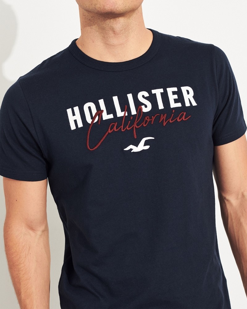 Hình Áo thun nam Hollister HCO-US-T18 Embroidered Logo Graphic Tee Navy