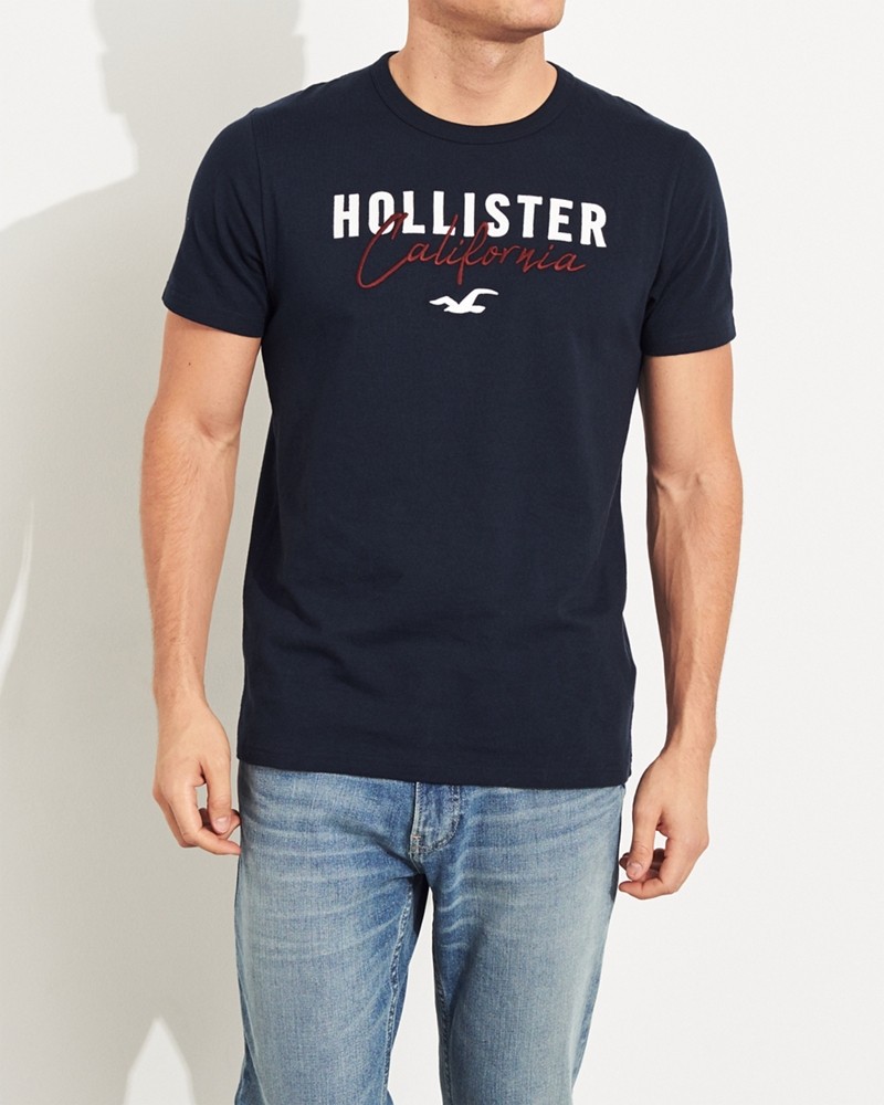 Hình Áo thun nam Hollister HCO-US-T18 Embroidered Logo Graphic Tee Navy