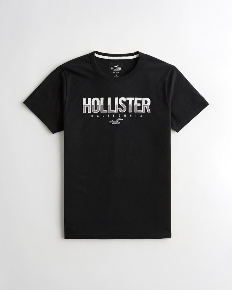 Hình Áo thun nam Hollister HCO-US-T24 Applique Logo Graphic Tee Black