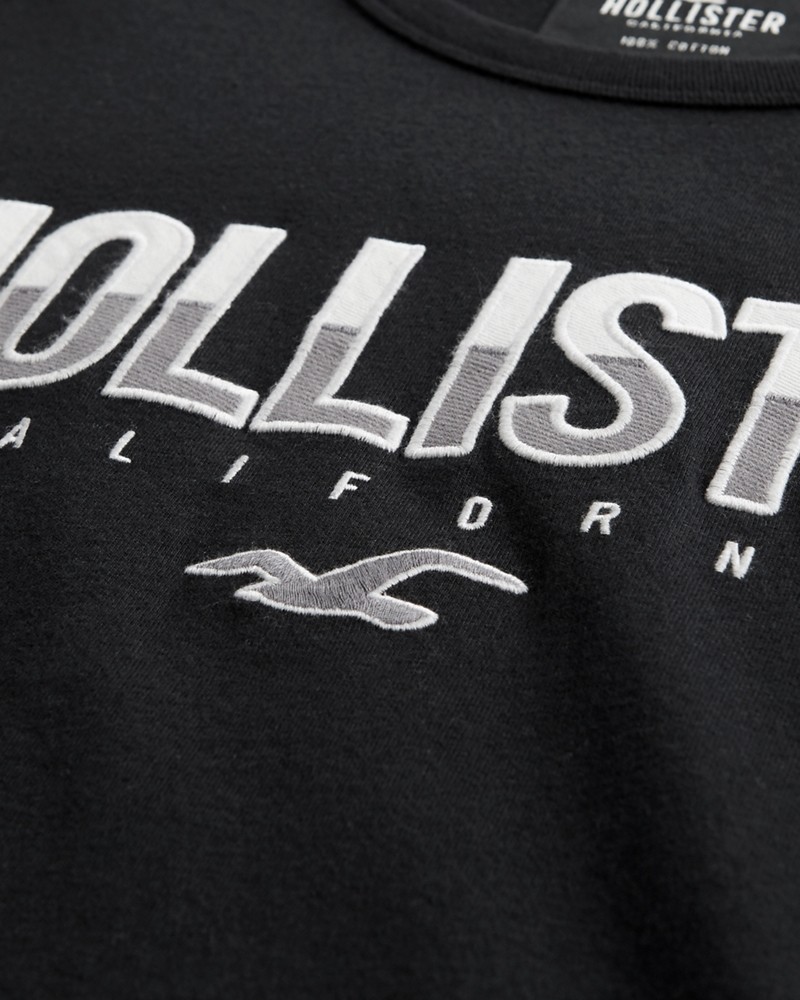 Hình Áo thun nam Hollister HCO-US-T24 Applique Logo Graphic Tee Black