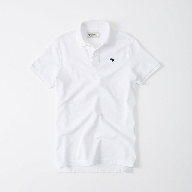 Áo thun polo Abercrombie Fitch AF-P122 Stretch Icon Polo White