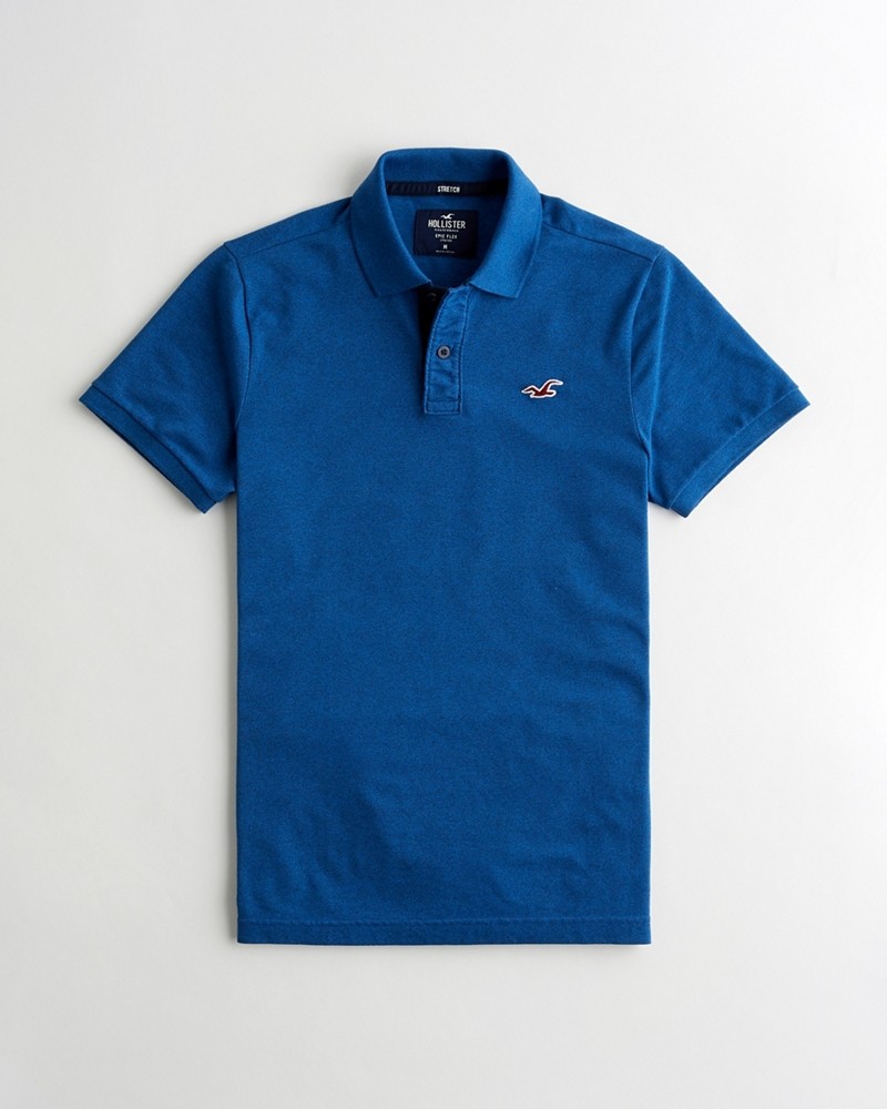 Áo thun nam Hollister HCO-P229 Stretch Polo blue