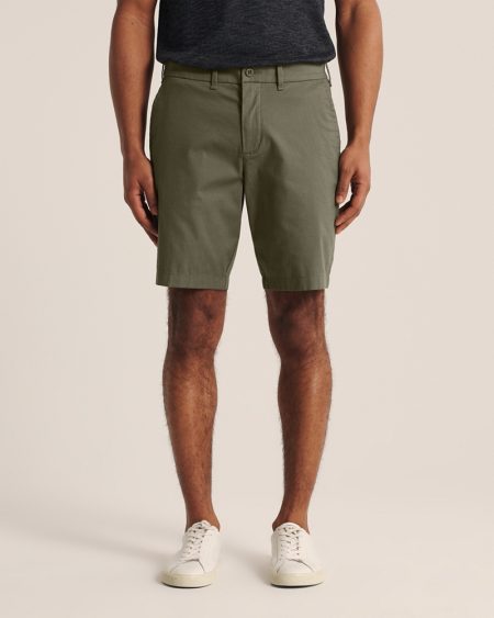 Quần shorts Abercrombie AF-US-S05 Stretch Chino Shorts Olive Green