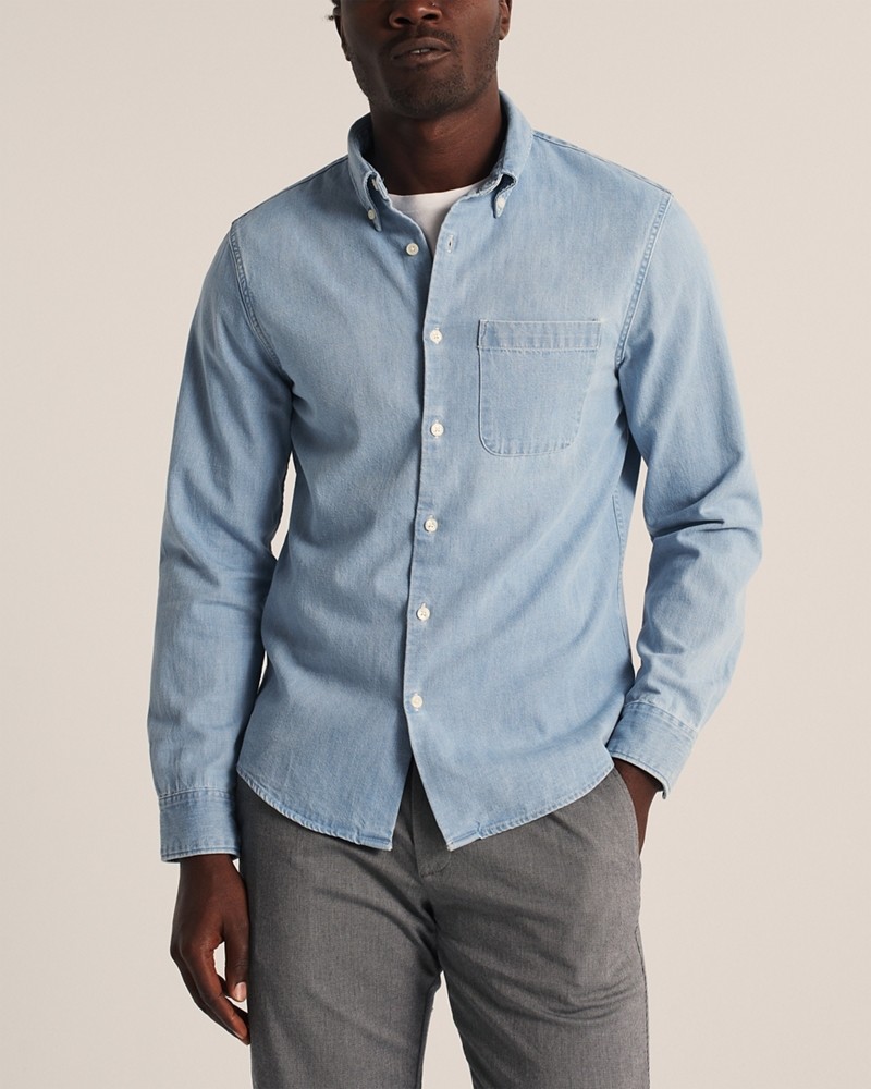 Áo sơ mi nam Abercrombie AF-US-SM106 Button-Up Denim Shirt