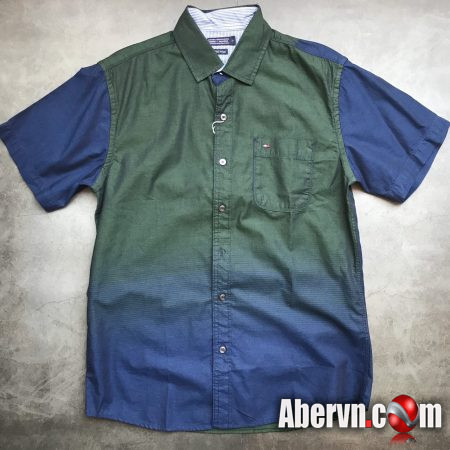 Áo sơmi nam Tommy TM-SM06 Linen Slim Fit Shirt Green Blue