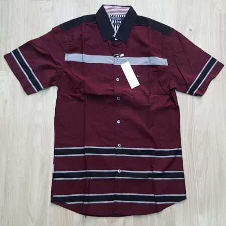 Áo sơmi nam Tommy TM-SM09 Linen Slim Fit Shirt Burgundy
