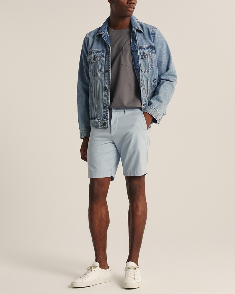 Hình Quần shorts Abercrombie AF-US-S07 Stretch Chino Shorts Light Blue